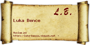 Luka Bence névjegykártya