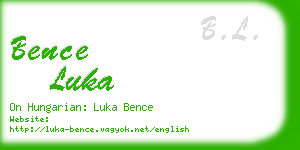bence luka business card